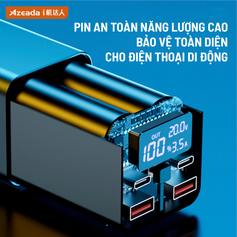 Pin dự phòng Azeada 20.000mAh PD-P109 sạc nhanh 65W