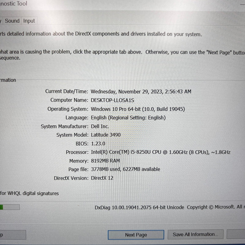 Dell Latitude 3490 14in i5 8250U/RAM 8G/SSD 128GB