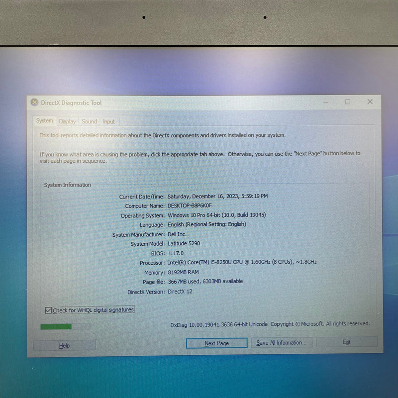 Dell Latitude 5290 12.5in i5 8250U/RAM 8G/SSD 256GB (Máy không camera)