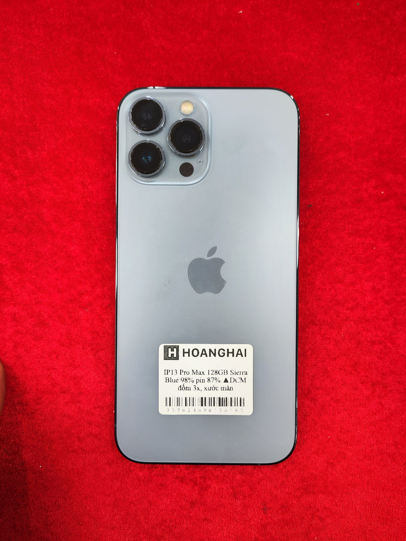 iPhone 13 Pro Max 128GB Sierra Blue 98% pin 100% (Đốm camera 3x - Đã thay pin, xước màn) J/A - HH6185