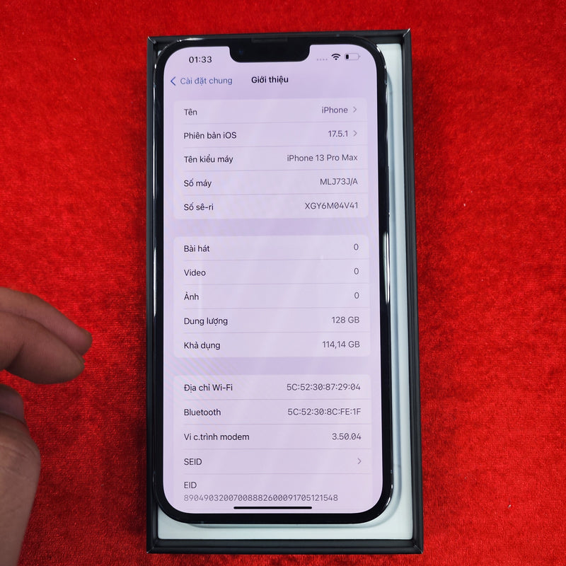 iPhone 13 Pro Max 128GB Sierra Blue 99% pin 100% (Đốm camera 3x - Đã thay pin) J/A - HH3950