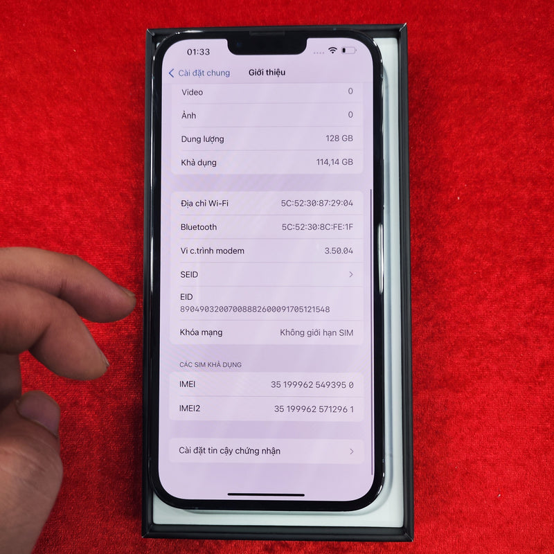 iPhone 13 Pro Max 128GB Sierra Blue 99% pin 100% (Đốm camera 3x - Đã thay pin) J/A - HH3950