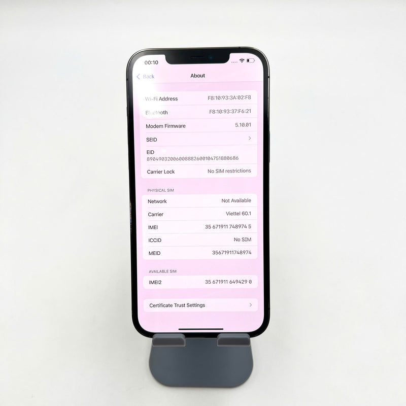 iPhone 12 Pro Max 128GB Đen 98% pin 100% (Đã thay pin - Đốm camera 3x, xước màn) J/A - HH9745