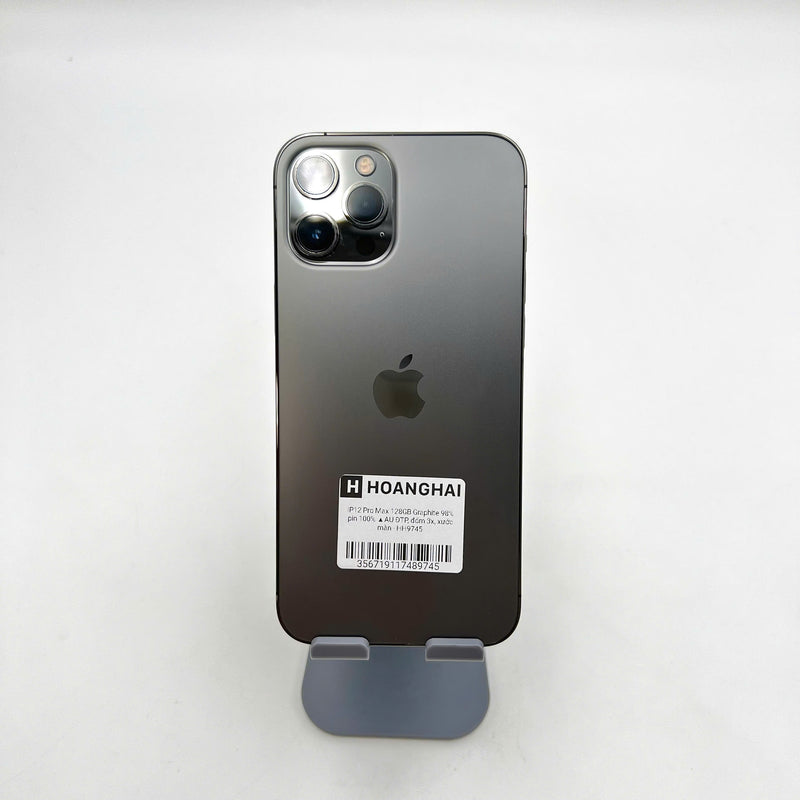 iPhone 12 Pro Max 128GB Đen 98% pin 100% (Đã thay pin - Đốm camera 3x, xước màn) J/A - HH9745