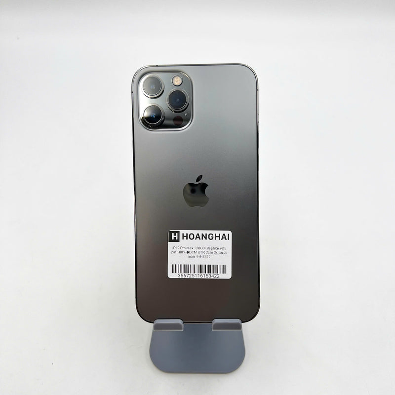 iPhone 12 Pro Max 128GB Đen 98% pin 100% (Đã thay pin - Đốm camera 3x, xước màn) J/A - HH3422
