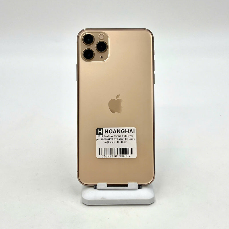 iPhone 11 Pro Max 256GB Vàng 98% pin 100% (Đốm camera 1x - Đã thay pin, xước mặt và viền) J/A - HH4897