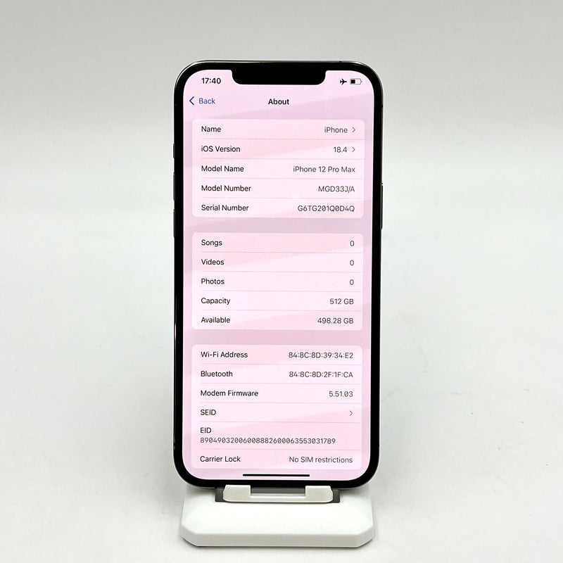 iPhone 12 Pro Max 512GB Đen 98% pin 100% Quốc tế từ AU (Không dùng sim AU - Đã thay pin - Đốm camera 2.5x - xước viền) - HH7411